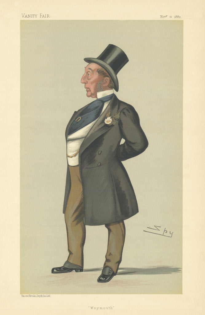 VANITY FAIR SPY CARTOON Henry Edwards 'Weymouth' Dorset 1882 old antique print